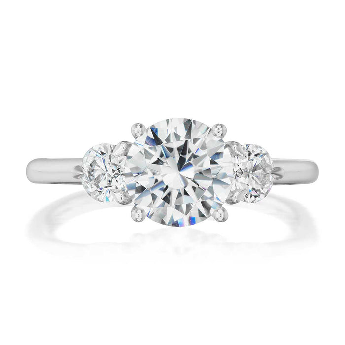 Elizabeth 2.56ct Lab Round Cut Diamond Three Stone Engagement Ring