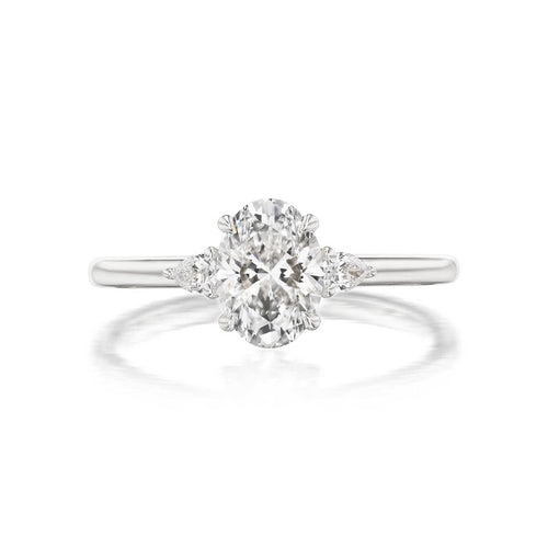 Petite Ann 1.01ct Oval Cut Diamond Three Stone Engagement Ring