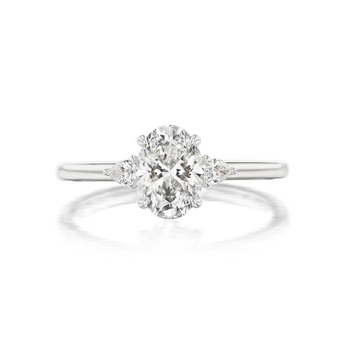 Petite Ann 1.01ct Oval Cut Diamond Three Stone Engagement Ring