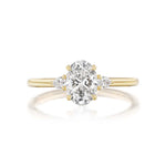 Petite Ann 1.03ct Oval Cut Diamond Three Stone Engagement Ring