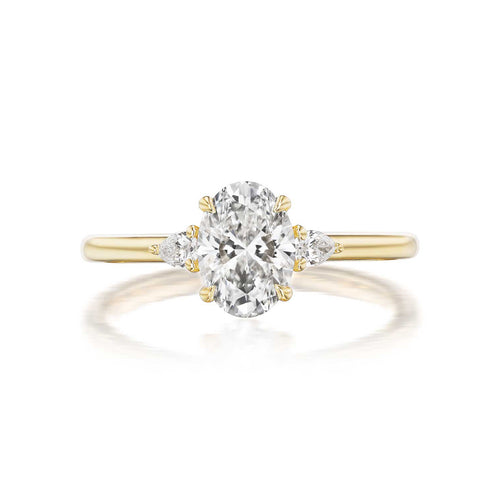 Petite Ann 1.03ct Oval Cut Diamond Three Stone Engagement Ring