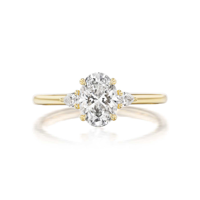 Petite Ann 1.03ct Oval Cut Diamond Three Stone Engagement Ring