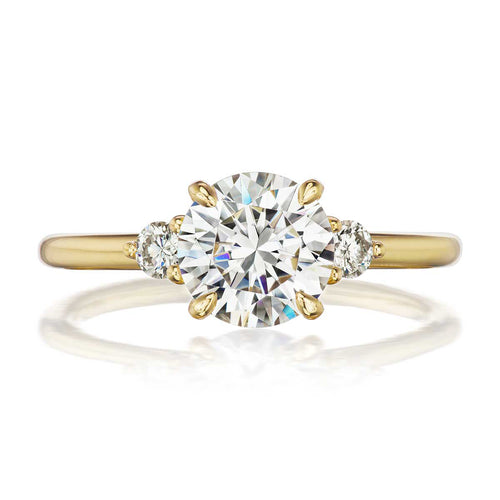 Petite Elizabeth 1.01ct Round Cut Diamond Three Stone Engagement Ring