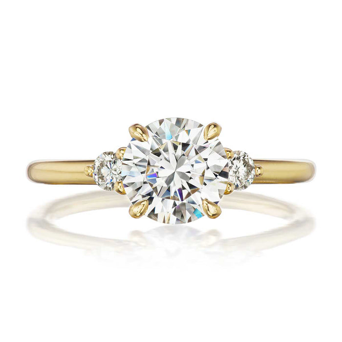 Petite Elizabeth 1.01ct Round Cut Diamond Three Stone Engagement Ring