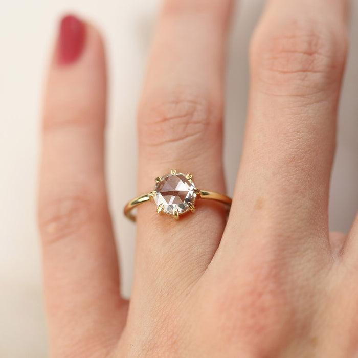 Marcy 1.13ct Rose Cut Diamond Engagement Ring
