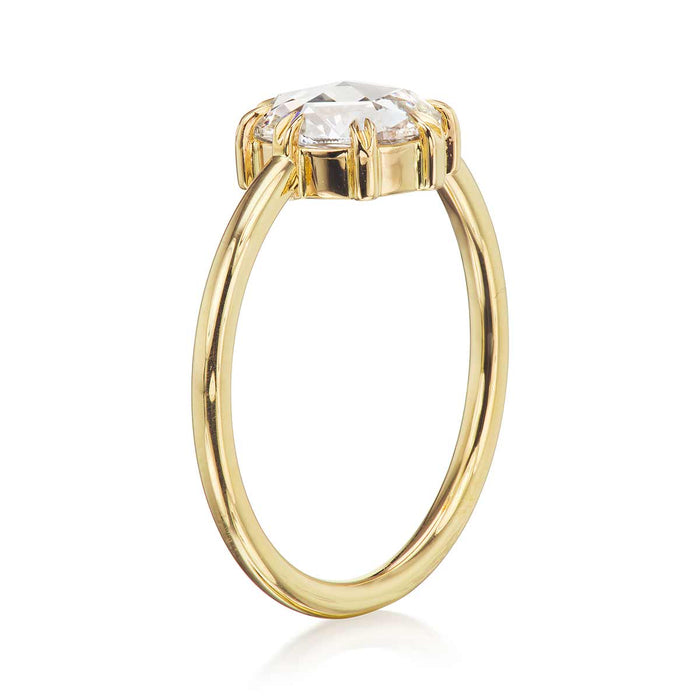 Marcy 1.13ct Rose Cut Diamond Engagement Ring