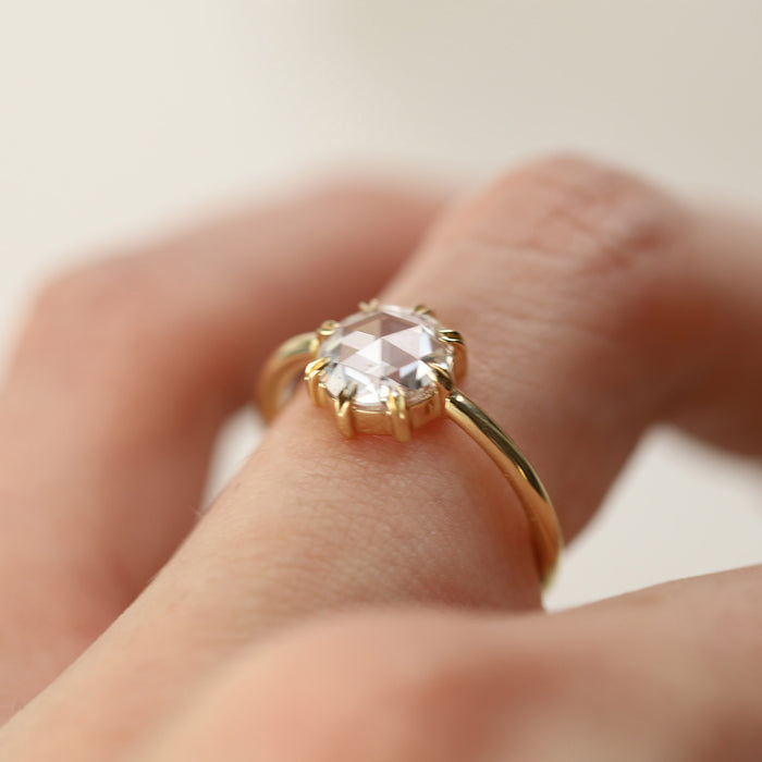 Marcy 1.13ct Rose Cut Diamond Engagement Ring