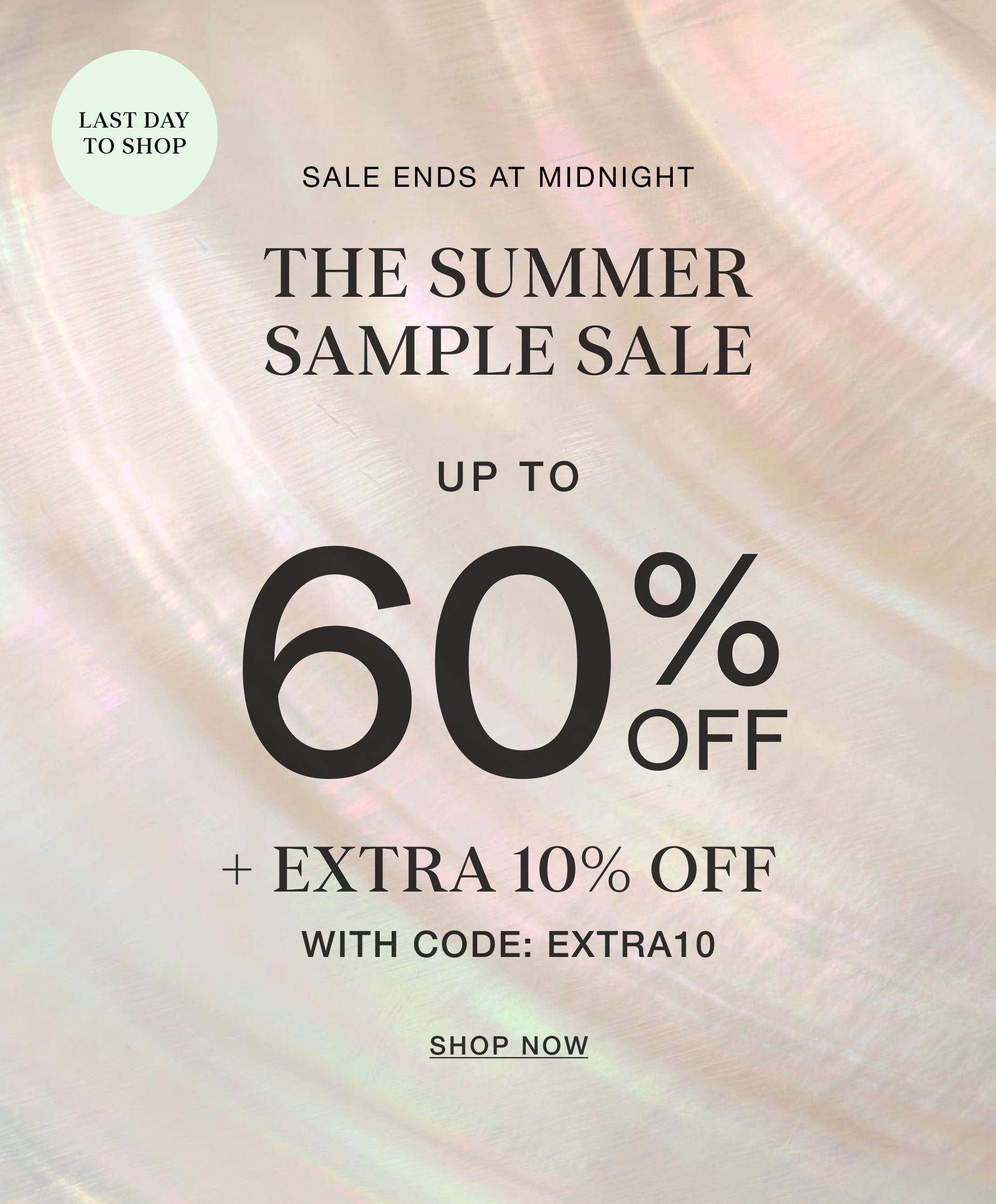 Sample Sale Extra 10% Off with code EXTRA10