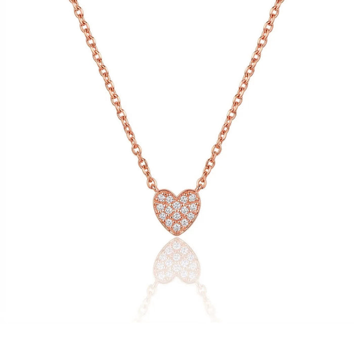 Pavé Diamond Petite Heart Necklace