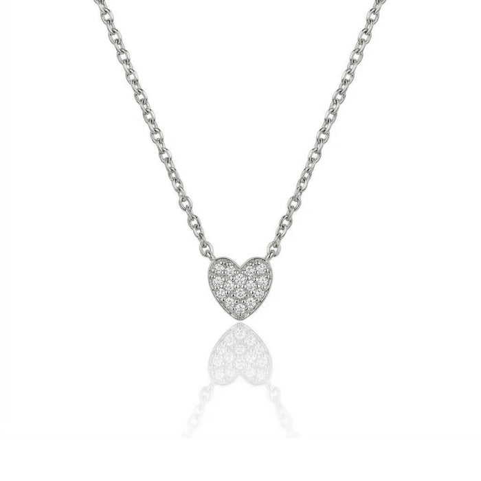Pavé Diamond Petite Heart Necklace