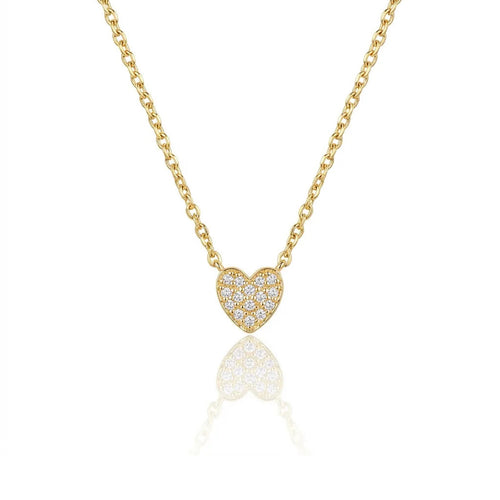 Pavé Diamond Petite Heart Necklace