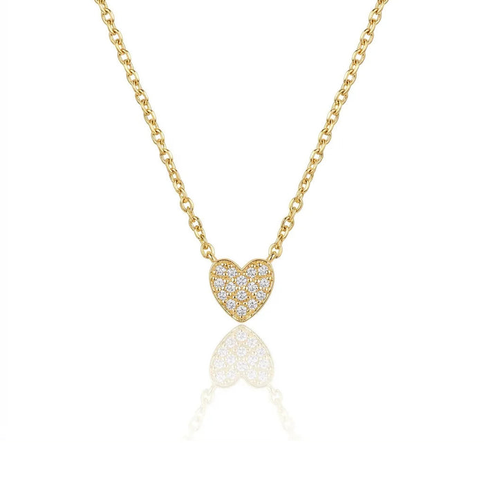 Pavé Diamond Petite Heart Necklace