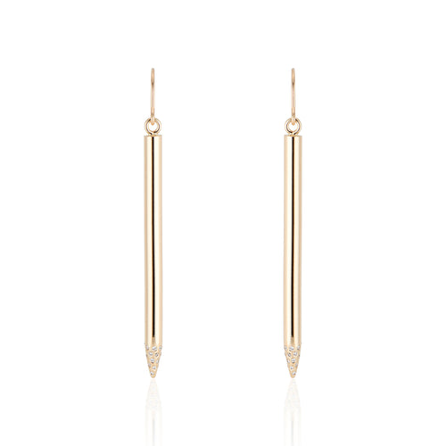 Pavé Diamond Arrow Point Earrings
