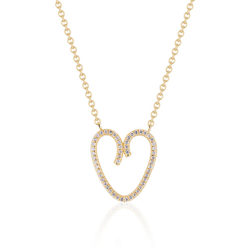 Diamond Open Heart Pendant Necklace