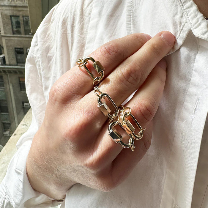 Silver Heavy Curb Ring Chain (M)