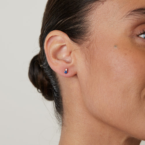 Birthstone & Diamond Stud Earrings Image 2