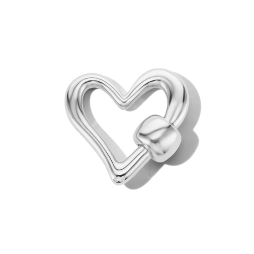 Freeform Heart Lock in Silver