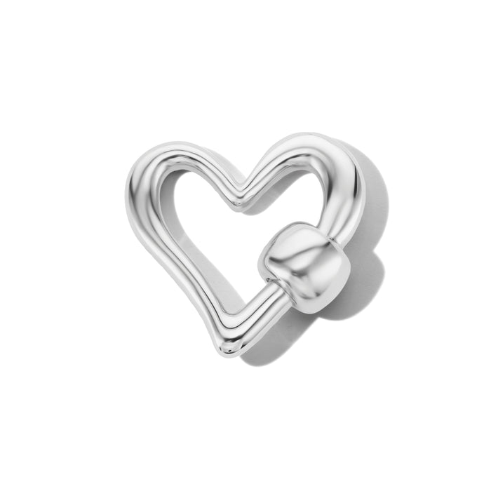 Freeform Heart Lock in Silver