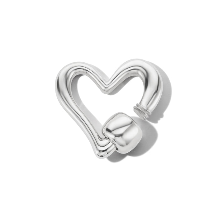 Freeform Heart Lock in Silver