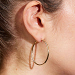 Large 2mm Hoop Earrings