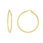 Large 2mm Hoop Earrings
