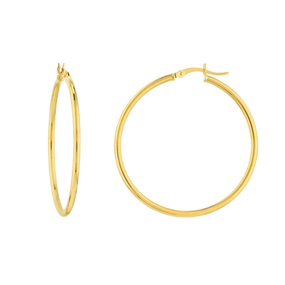 Large 2mm Hoop Earrings