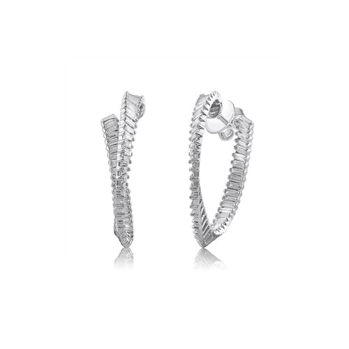 Small Dancing Wave Twist Hoop Earrings