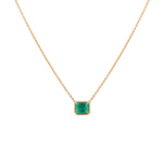 2.40ct Emerald Cut Emerald Pendant Necklace