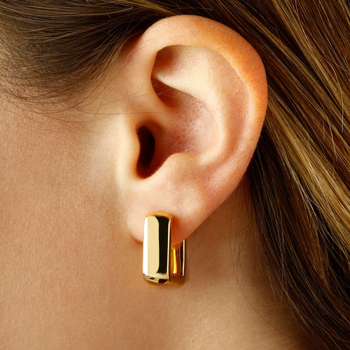 Square Hollow Hoop Earrings Image 2