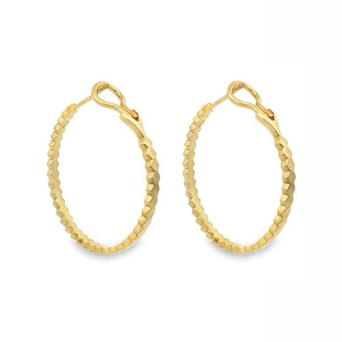 Large Diamond Hex Hoop Earrings