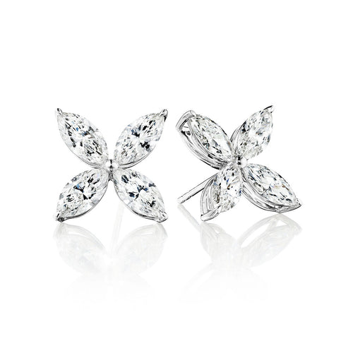 Flower Diamond Stud Earrings