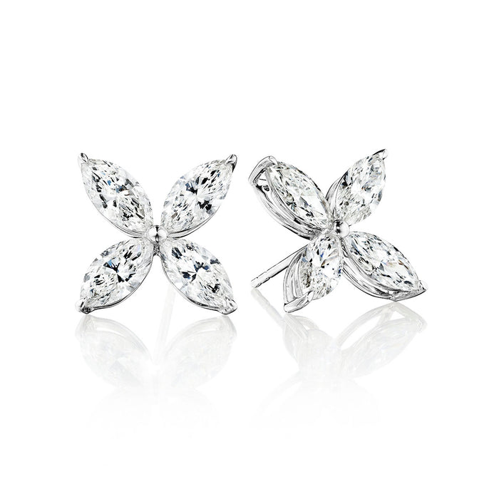 Flower Diamond Stud Earrings