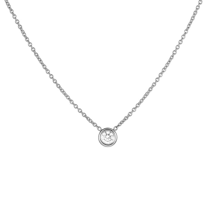 Petite Diamond Bezel Pendant Necklace