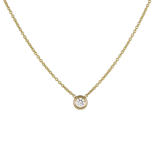 Petite Diamond Bezel Pendant Necklace