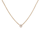 Petite Diamond Bezel Pendant Necklace