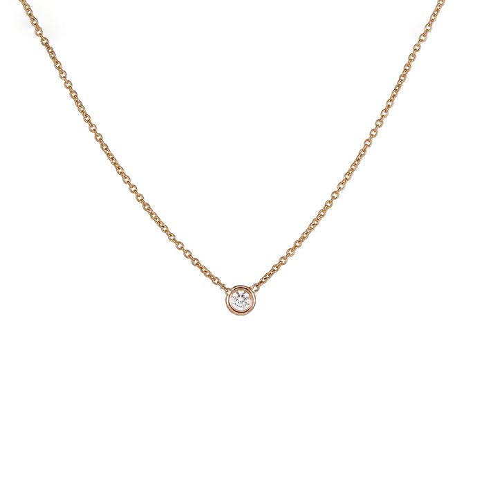Petite Diamond Bezel Pendant Necklace