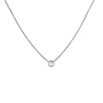 Petite Diamond Bezel Pendant Necklace