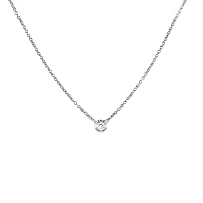 Petite Diamond Bezel Pendant Necklace