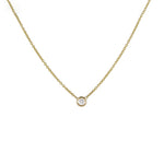 Petite Diamond Bezel Pendant Necklace