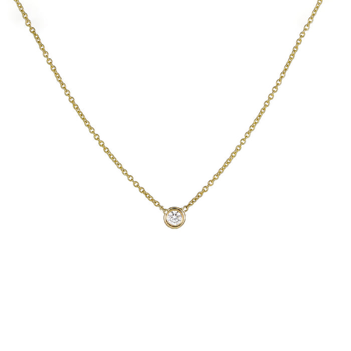 Petite Diamond Bezel Pendant Necklace