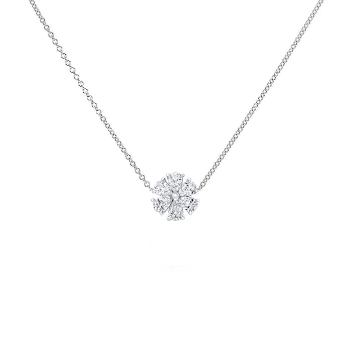 1.45tcw Diamond Flower Pendant Necklace
