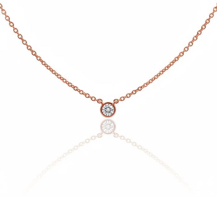 Petite Diamond Bezel Pendant Necklace