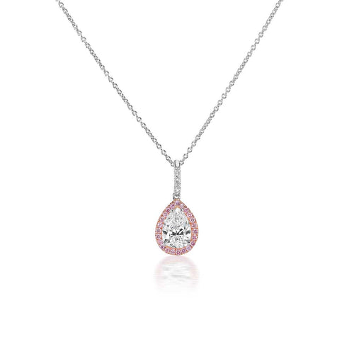 Fancy Pink & Pear Diamond Halo 