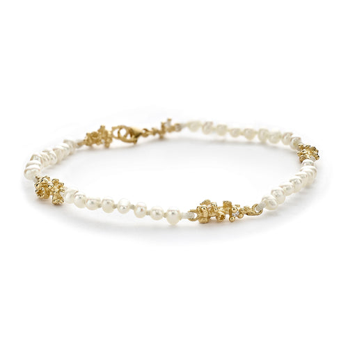 Pearl & Diamond Encrusted Bead Bracelet