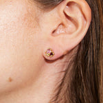 Sapphire, Ruby & Diamond Cluster Stud Earrings