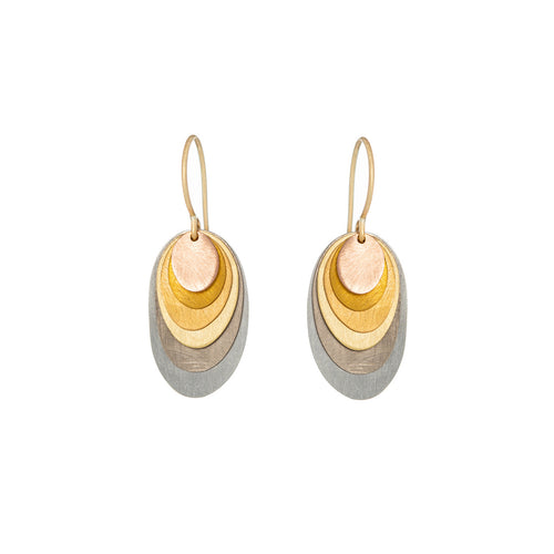 Rainbow Plume Drop Earrings