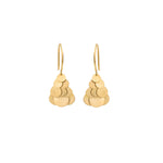 Tiny Golden Hummingbird Cluster Drop Earrings
