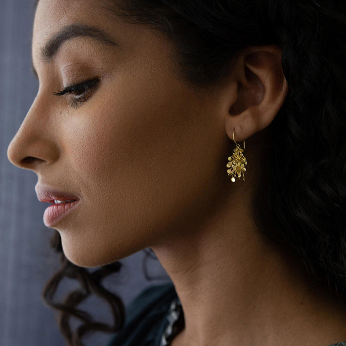 Gold Dots Cluster Earrings