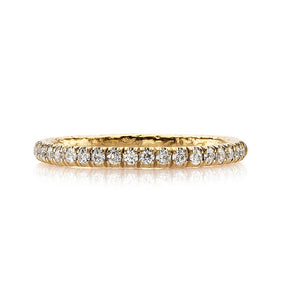 22K YELLOW GOLD STEVIE WEDDING BAND FEATURING 0.24TCW OF OLD EUROPEAN CUT DIAMONDS (G-H COLOR, VS CLARITY), BY SINGLE STONE.