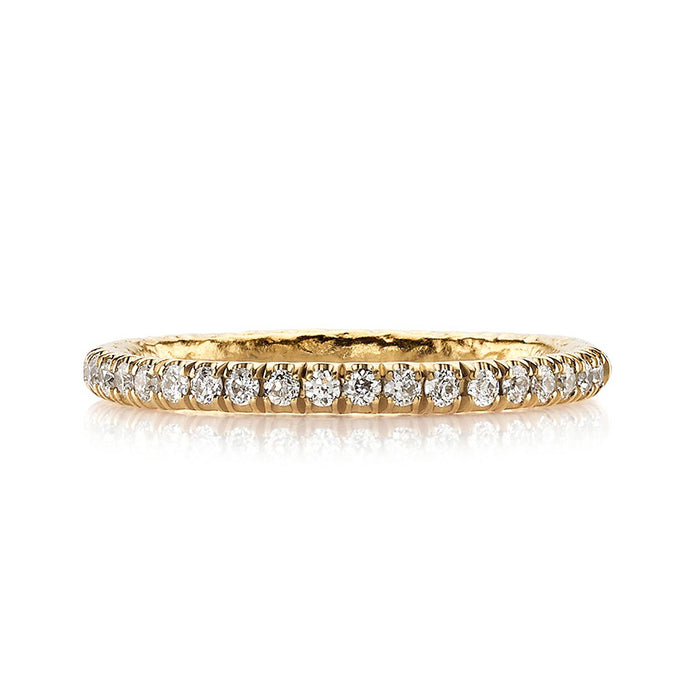 22K YELLOW GOLD STEVIE WEDDING BAND FEATURING 0.24TCW OF OLD EUROPEAN CUT DIAMONDS (G-H COLOR, VS CLARITY), BY SINGLE STONE.